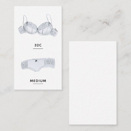 Bridal Lingerie Size Insert Card Zazzle