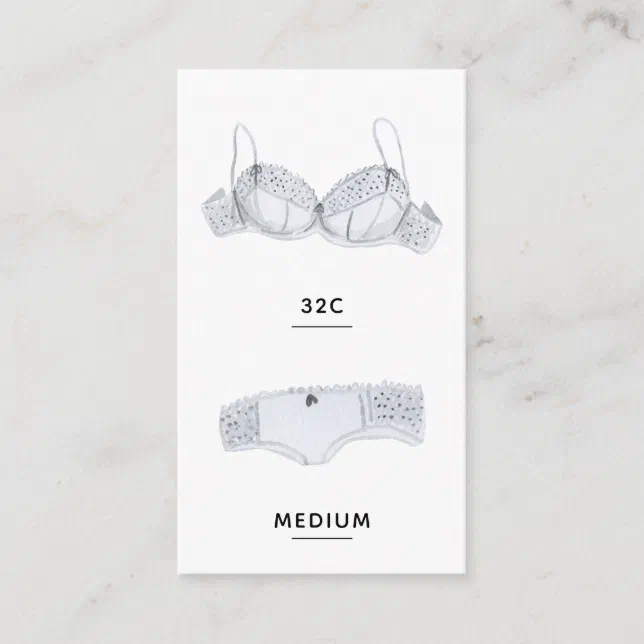 Bridal Lingerie Size Insert Card Zazzle