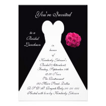 Bridal Luncheon Invitation -- Bridal Gown on Black invitations