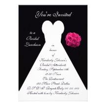 Bridal Luncheon Invitation -- Bridal Gown on Black