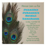 Bridal Luncheon Invitation -- Peacock Feathers