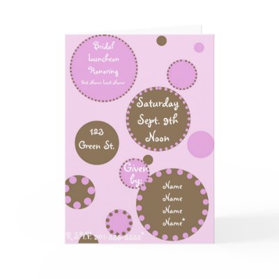 Bridal Luncheon Polka Dot Greeting Card by MaryGrayce