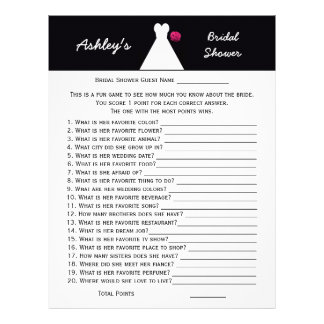 Bridal or Wedding Shower Party Game -- Bridal Gown Customized Letterhead
