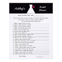 Bridal or Wedding Shower Party Game -- Bridal Gown Customized Letterhead