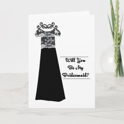 bridal party invitation black dress card by dbvisualarts