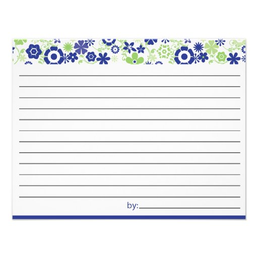 Bridal Recipe Card  |  Lime and Navy