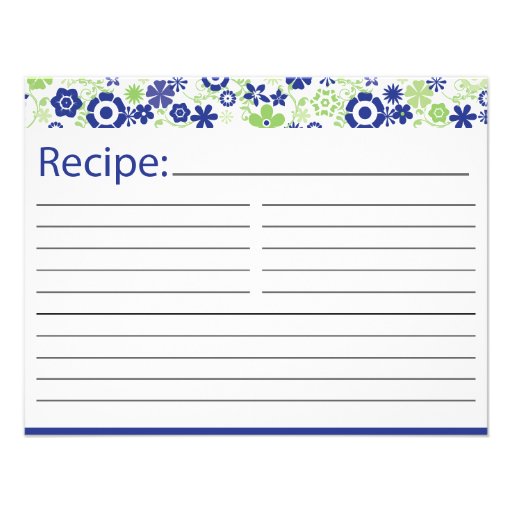 Bridal Recipe Card  |  Lime and Navy