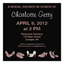 Bridal Shoes Bridal Shower Invitations