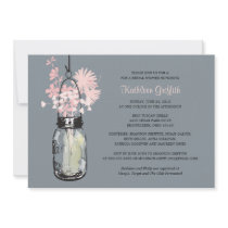 Bridal Showe Wildflowers & Mason Jar Custom Invitations