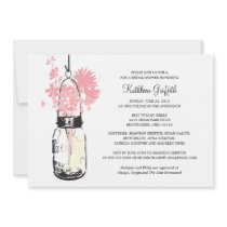 Bridal Showe Wildflowers & Mason Jar Announcement