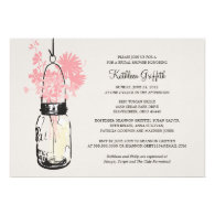 Bridal Showe Wildflowers & Mason Jar Personalized Invite