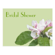 bridal shower apple blossom postcard