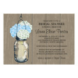 Bridal Shower Barn Wood Mason Jar Hydrangeas Custom Announcements