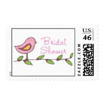 Bridal Shower Birdy in Tree Postage