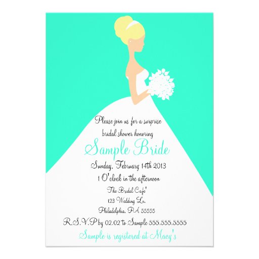 Bridal Shower Blonde Bride Invitation