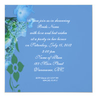 bridal shower blue hydrangea flowers personalized announcement