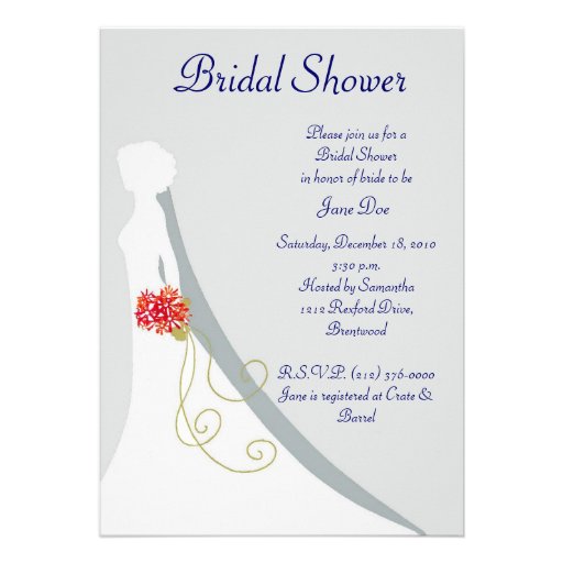 Bridal Shower- Bride Silhouette Custom Invites