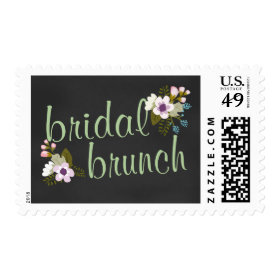 Bridal Shower Brunch Floral Chalkboard Postage Stamps