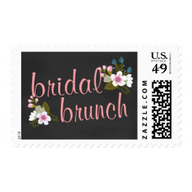 Bridal Shower Brunch Floral Chalkboard Postage Stamp