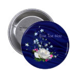Bridal Shower Button White Rose and Bluebells