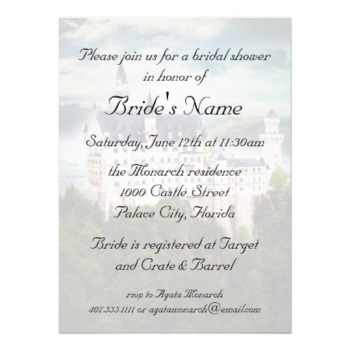 Bridal Shower, Castle Themed Wedding Invite
