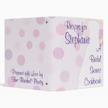 Bridal Shower Cookbook 3 Ring Binder