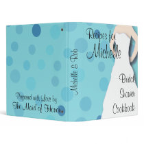 Bridal Shower Cookbook - Blues Vinyl Binder