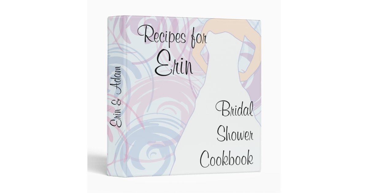 Bridal Shower Cookbook Flora 3 Ring Binder Zazzle