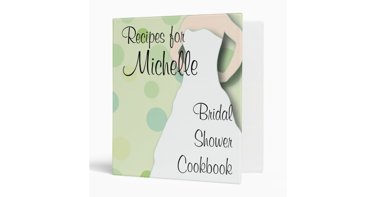Bridal Shower Cookbook Greens Binder Zazzle