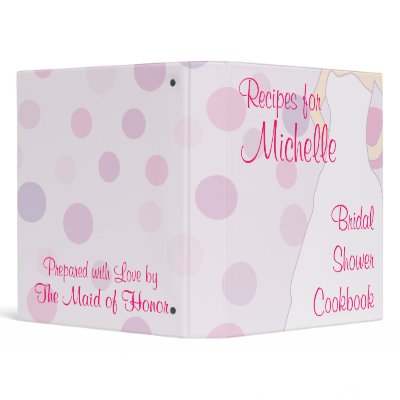 Bridal Shower Cookbook - Pink Text Binder