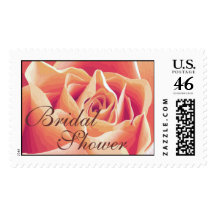 Bridal Shower Cream Pink Rose Postage