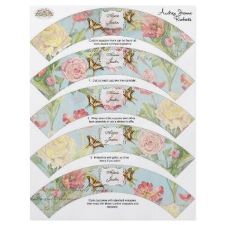 Bridal Shower Cupcake Decor - Les Fleur Pavoine flyer