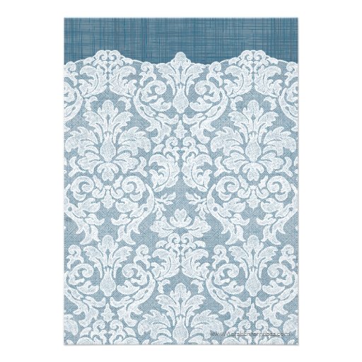 Bridal Shower: Denim and Lace Pattern Custom Announcement