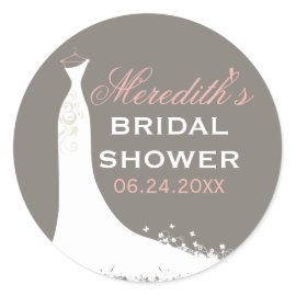 Bridal Shower Favor Sticker | Wedding Gown