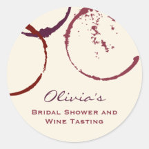 Bridal Shower Favor Sticker | Wine Theme