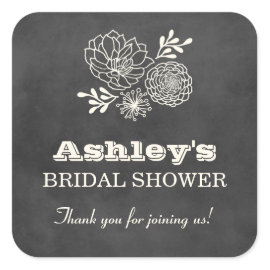 Bridal Shower Favor Stickers | Vintage Chalkboard