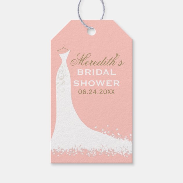 Bridal Shower Favor Tags | Wedding Gown Pack Of Gift Tags-0