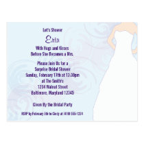 Bridal Shower Flora Invite Postcards postcards