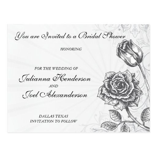 Bridal Shower Floral Roses Card Postcards