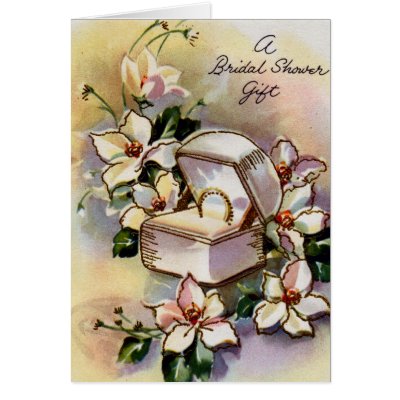 Wedding Shower Gifts on Vintage Bridal Shower Gift Card Featuring A Group Of White Flowers And