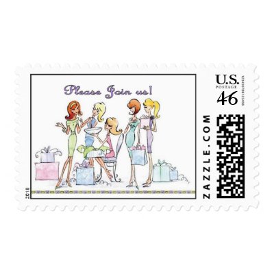 Bridal Shower Girl Party Postage Stamps