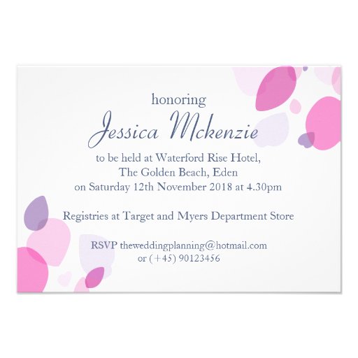 Bridal Shower graphic modern flower petals invite