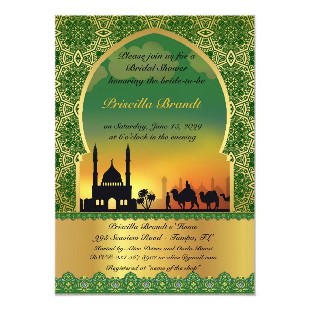 Bridal Shower Honoring the Bride, Arabian night Card