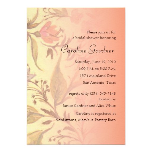 Bridal Shower Invitation 5x7 Floral