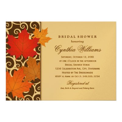 Bridal Shower Invitation | Autumn Fall Theme