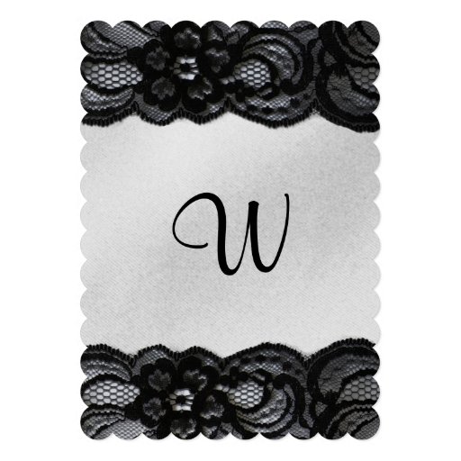 Bridal Shower Invitation Black Lace and Satin