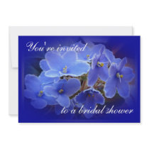 Bridal Shower Invitation Blue African Violets