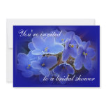 Bridal Shower Invitation Blue African Violets