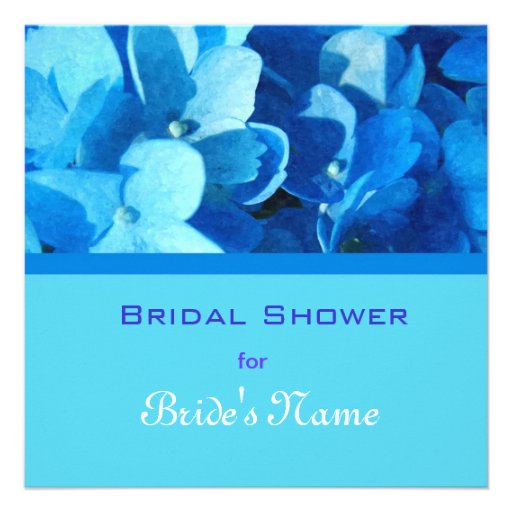 Bridal shower invitation, blue flower