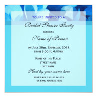 Bridal shower invitation, blue flower personalized invitation